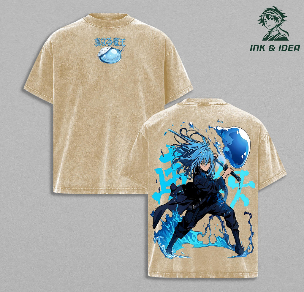 Rimuru Tempest Slime Anime Hip Hop Vintage Washed Tee