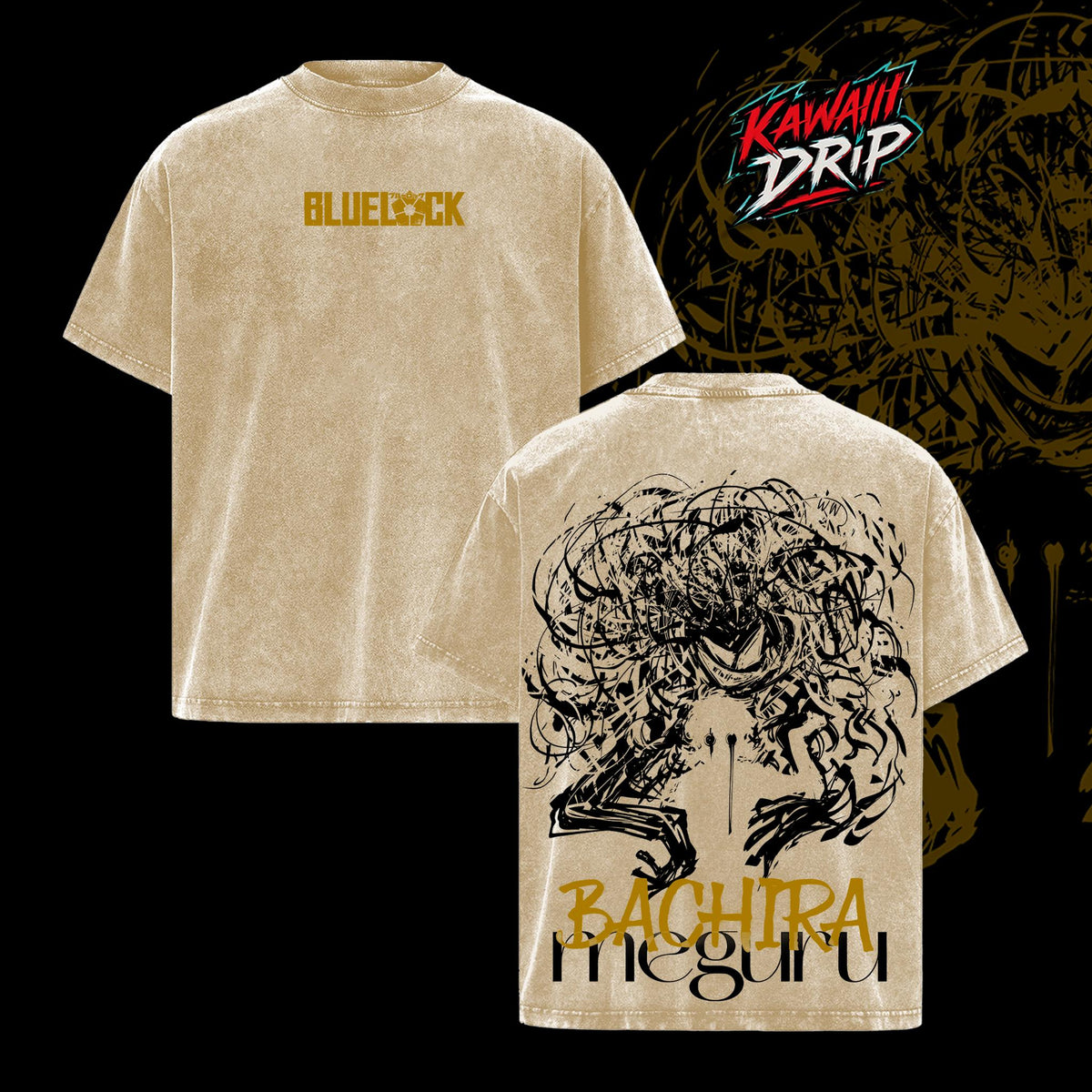 Bachira Meguru Blue Lock Anime Soccer Vintage Washed Tee