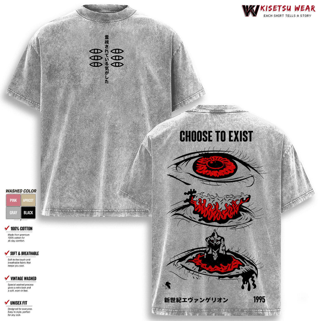 Neon Genesis Evangelion Tee, Anime Graphic T Shirt, Vintage Washed Oversized Apparel, Streetwear Clothes Top
