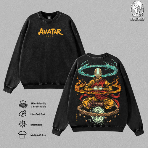 Aang Avatar The Last Airbender Anime Vintage Washed Tee