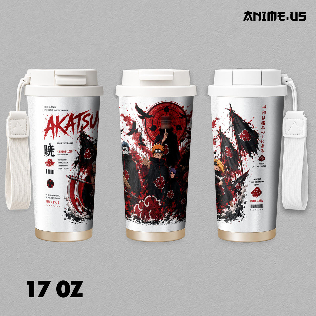 Akatsuki Crimson Cloud Anime Tumbler 17oz 24oz 30oz