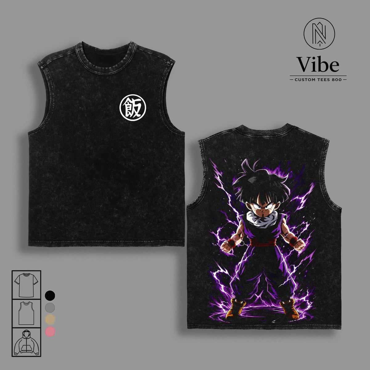 Kid Gohan Beast Aura Masenko DBZ Anime Vintage Washed Tee