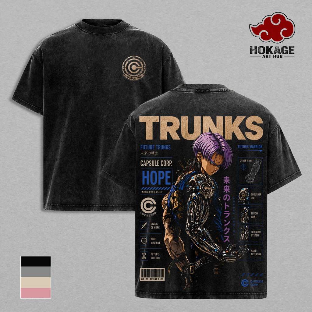 Future Trunks Capsule Corp DBZ Anime Vintage Washed Tee