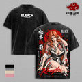 Rangiku Bleach T-Shirt, Rangiku Matsumoto Anime Graphic Tee, Japanese Irezumi Tattoo Art, Vintage Washed Heavy Cotton Unisex Oversized Streetwear Top
