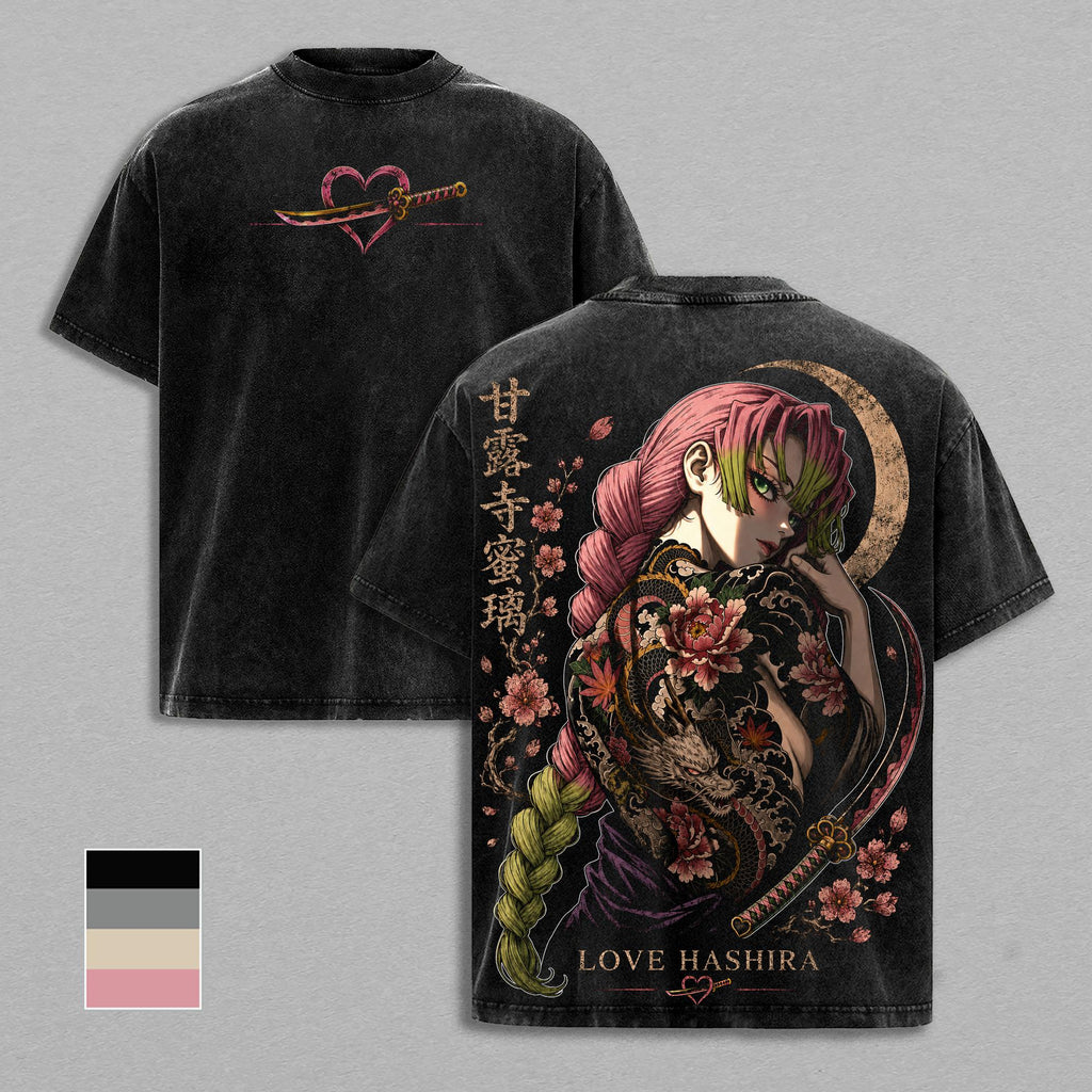 Mitsuri Kanroji Kimetsu No Yaiba Demon Slayer Anime Vintage Washed Tee