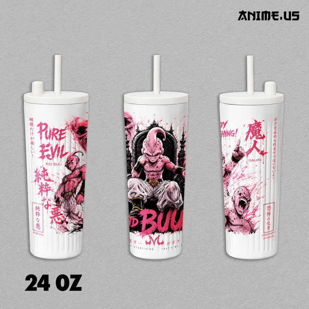 Kid Buu Pure Evil DBZ Anime Tumbler 17oz 24oz 30oz