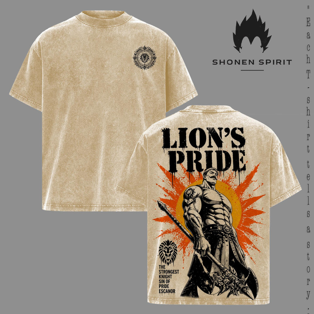 Escanor Lion's Pride Seven Deadly Sins Anime Vintage Washed Tee