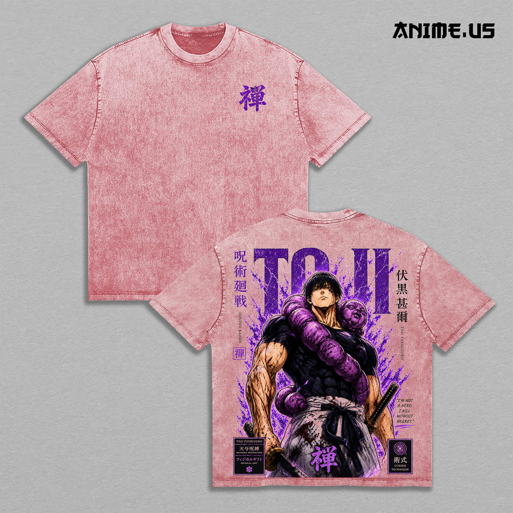 Toji Fushiguro Jujutsu Kaisen Heavenly Restriction Anime Vintage Washed Tee