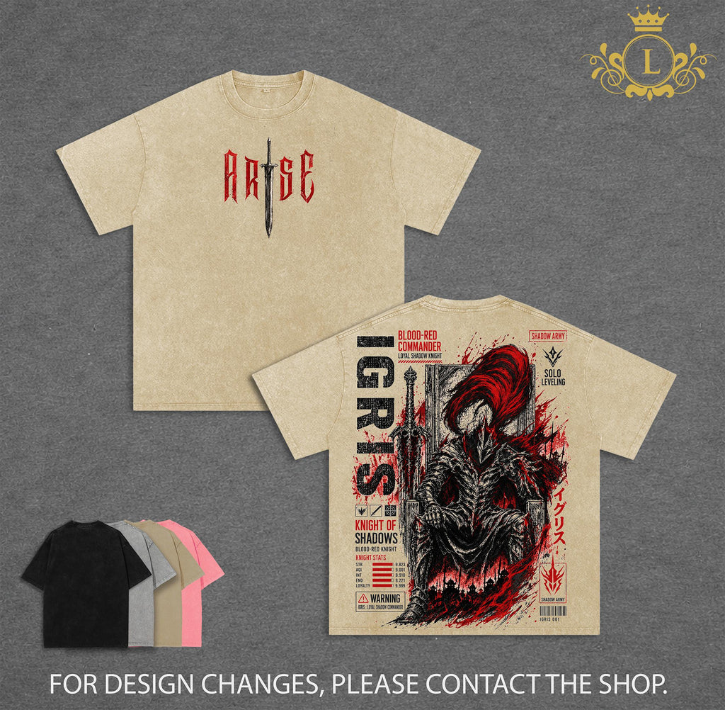 Limited Igris Solo Leveling Arise Anime Vintage Washed Tee