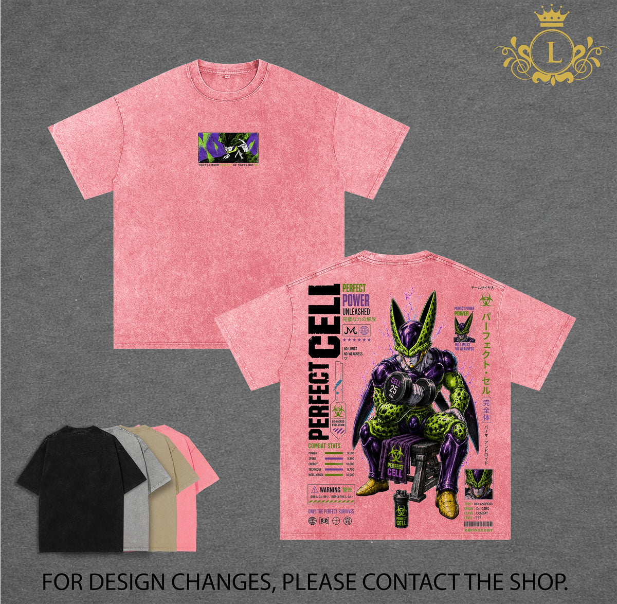 Perfect Cell DBZ Anime Vintage Washed Tee