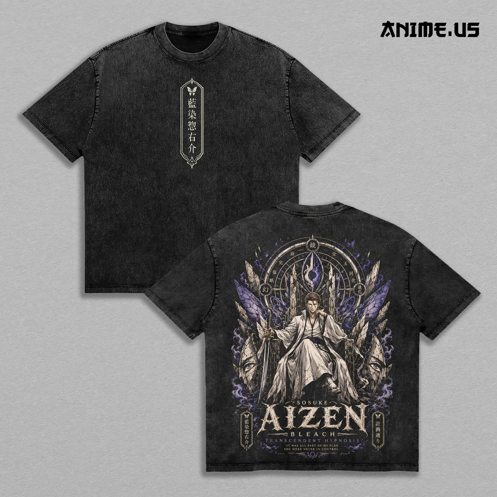 Sosuke Aizen Bleach Complete Hypnosis Anime Vintage Washed Tee