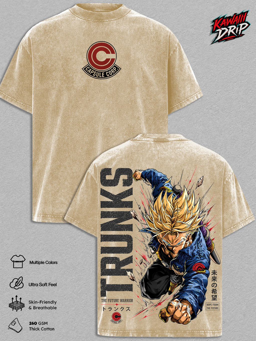 Future Trunkssss DBZ Anime Vintage Washed Tee