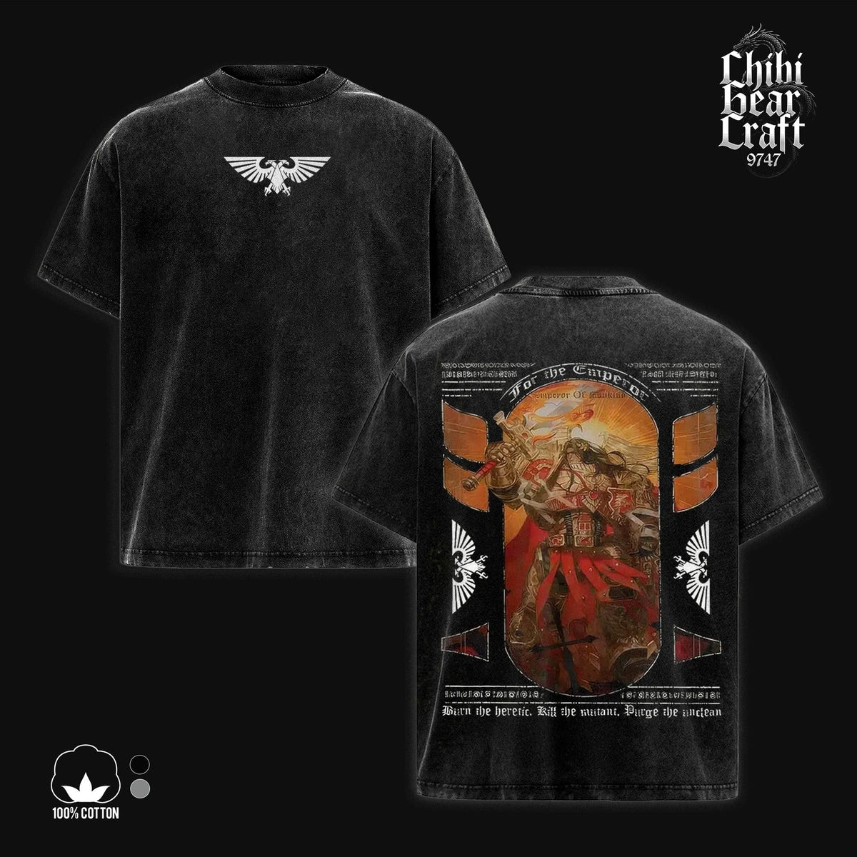 God Emperor of Mankind Warhammer 40K Vintage Washed Tee