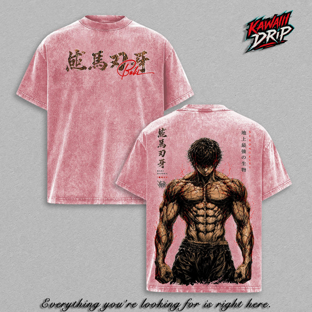 Baki Hanma Baki The Grappler Anime Vintage Washed Tee