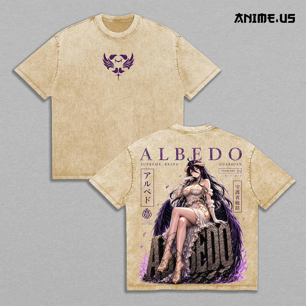 Albedo Overlord Supreme Being Guardian Anime Vintage Washed Tee
