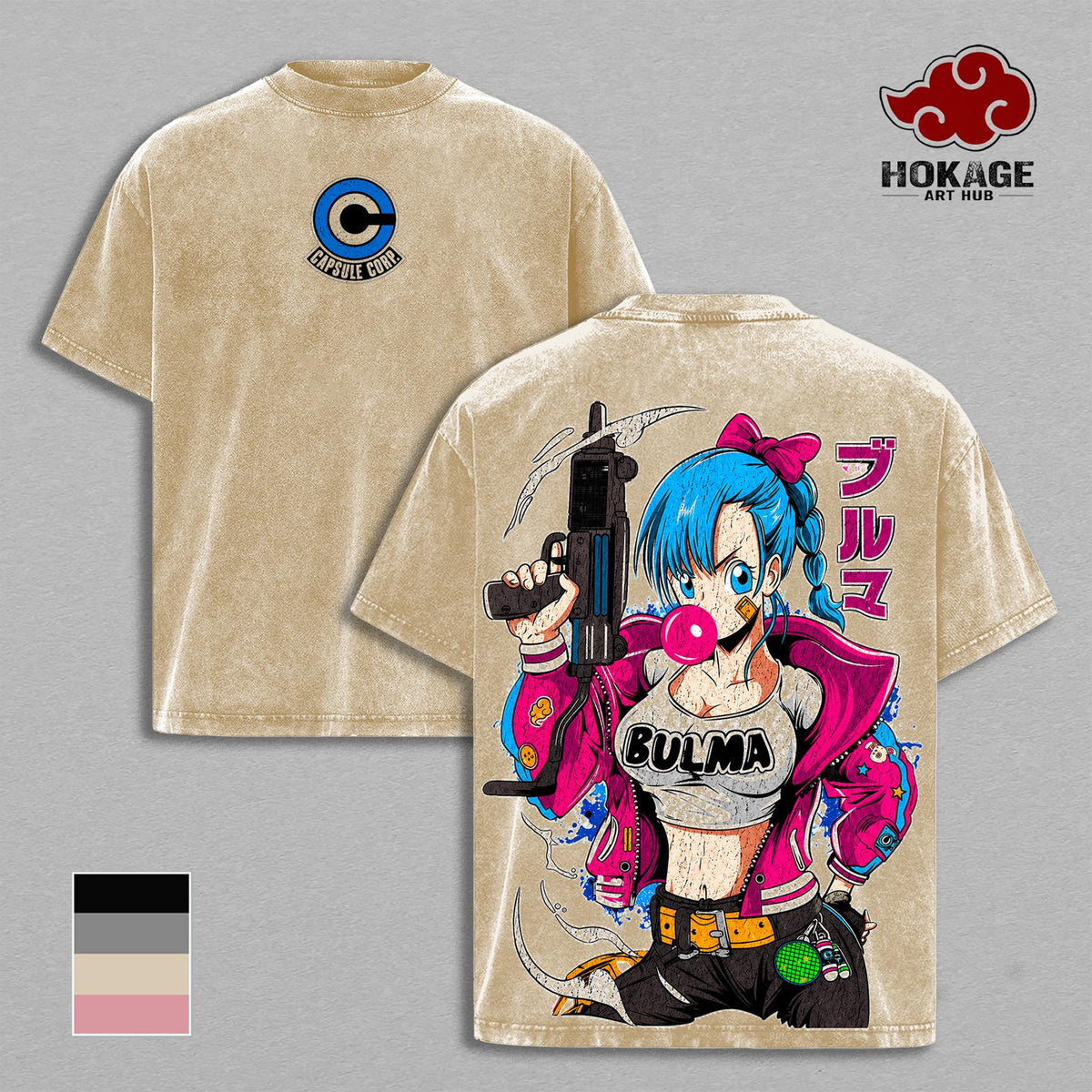 Bulma DBZ Capsule Corp Waifu Anime Vintage Washed Tee