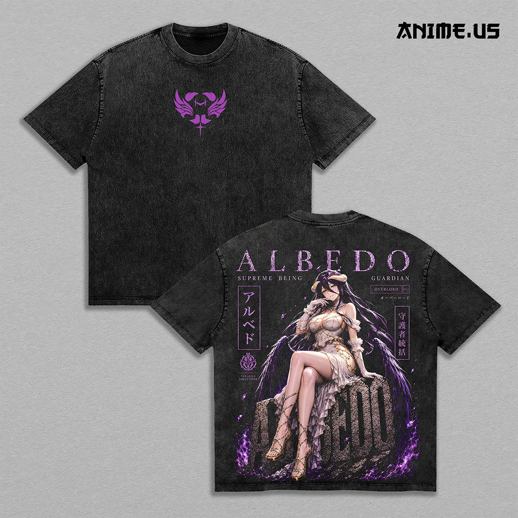 Albedo Overlord Supreme Being Guardian Anime Vintage Washed Tee