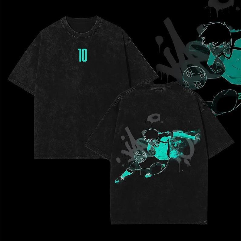 Blue Lock Nagi Rin Itoshi Isagi Yoichi Kaiser Anime Vintage Washed Tee