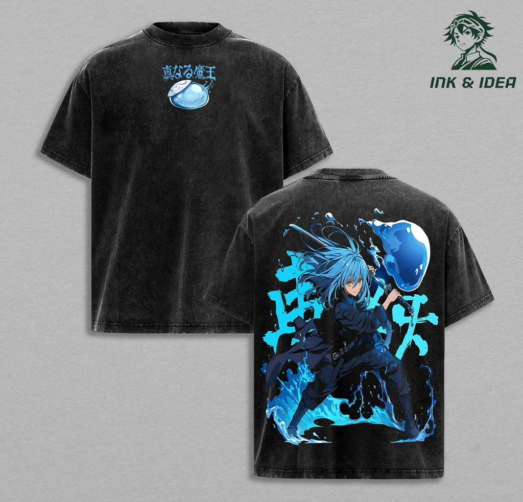 Rimuru Tempest Slime Anime Hip Hop Vintage Washed Tee