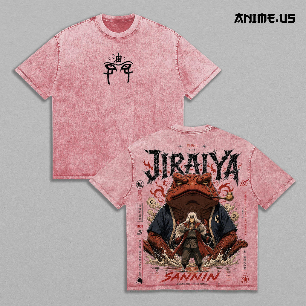 Jiraiya Legendary Sannin Naruto Anime Vintage Washed Tee