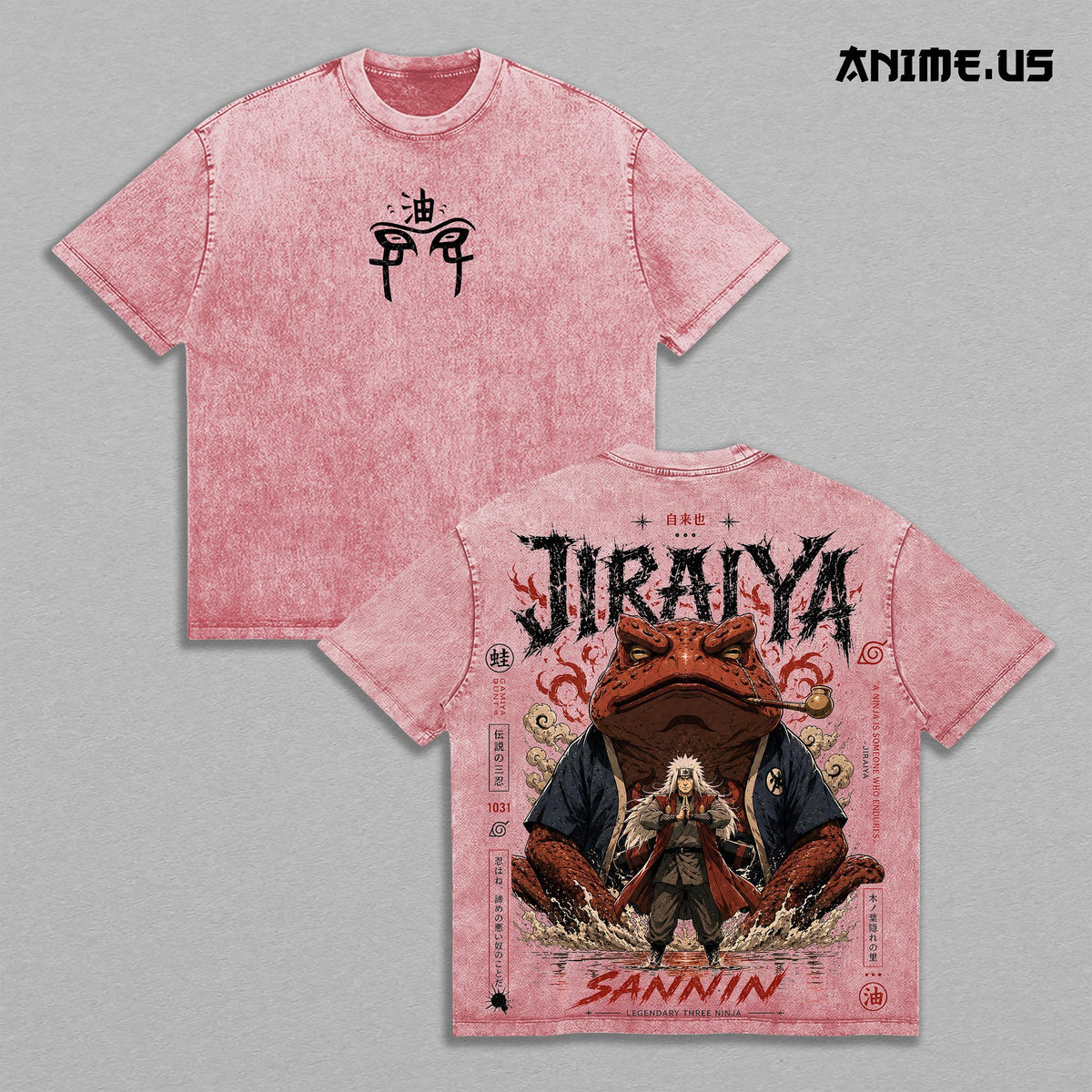 Jiraiya Legendary Sannin Naruto Anime Vintage Washed Tee