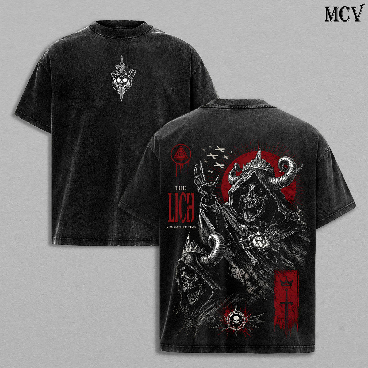 The Lich Adventure Time Skull King Vintage Washed Tee