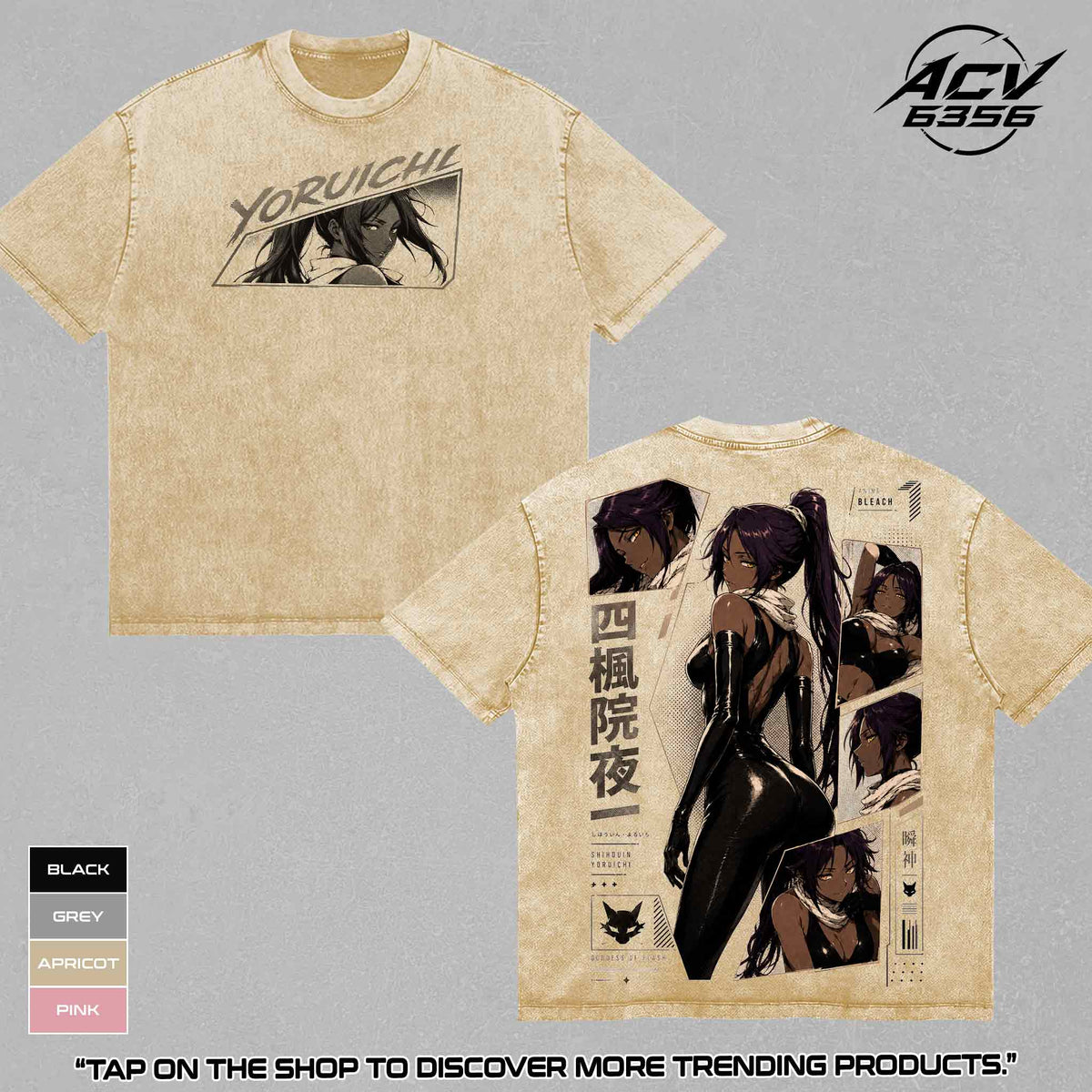 Yoruichi Shihouin Bleach Flash Step Goddess Anime Vintage Washed Tee