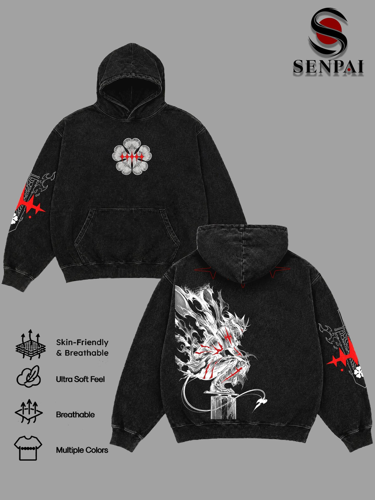 Asta Black Clover Dark Fantasy Anime Vintage Washed Tee