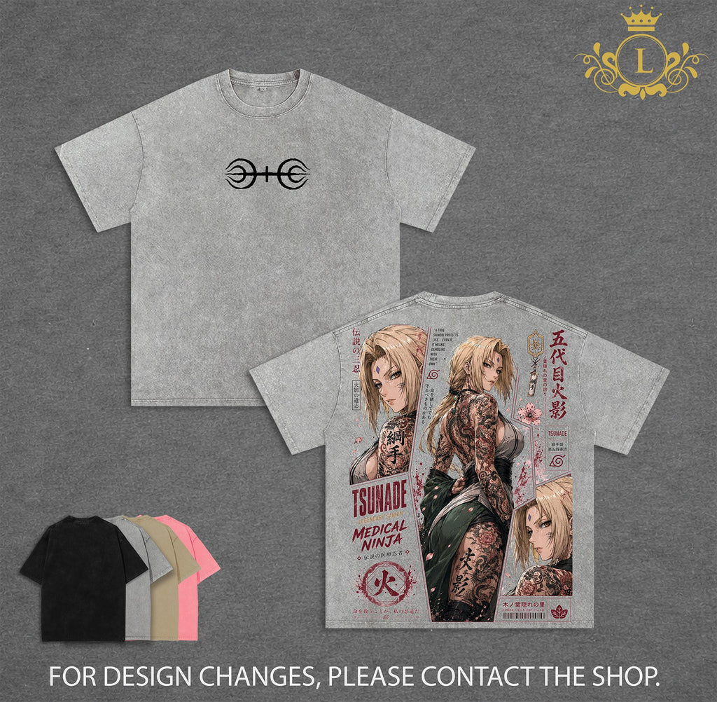 Tsunade Naruto Anime Vintage Washed Tee