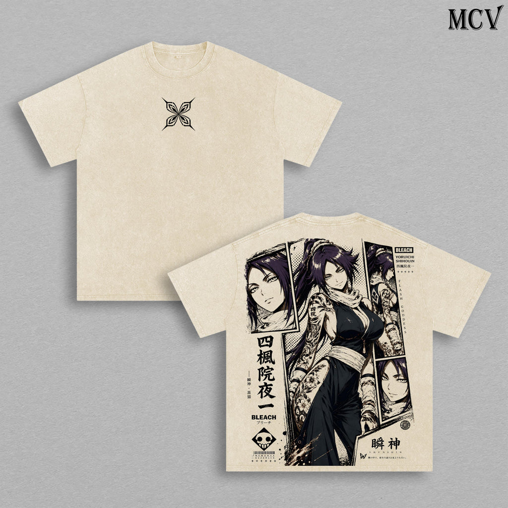 Yoruichi Shihōin Bleach Irezumi Flash Goddess Anime Vintage Washed Tee