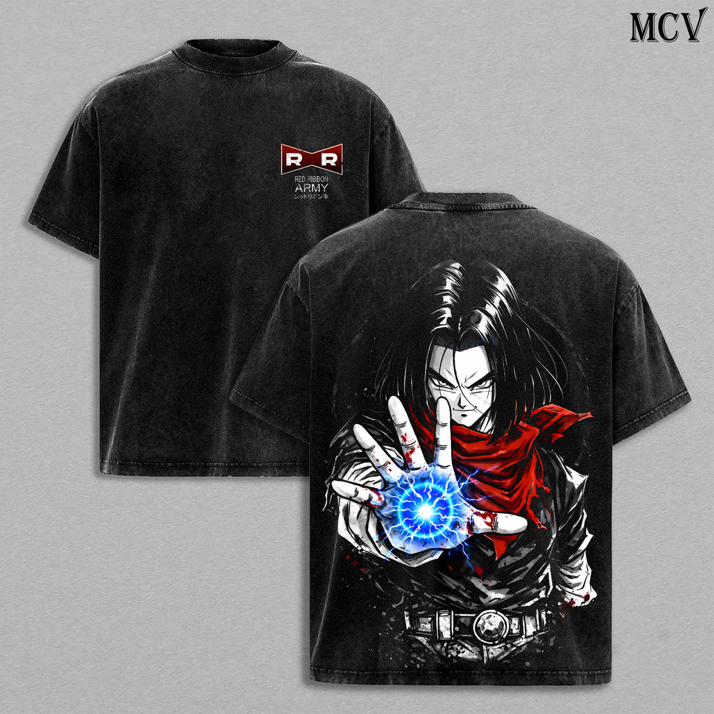 Android 17 DBZZ Infinite Energy Anime Vintage Washed Tee