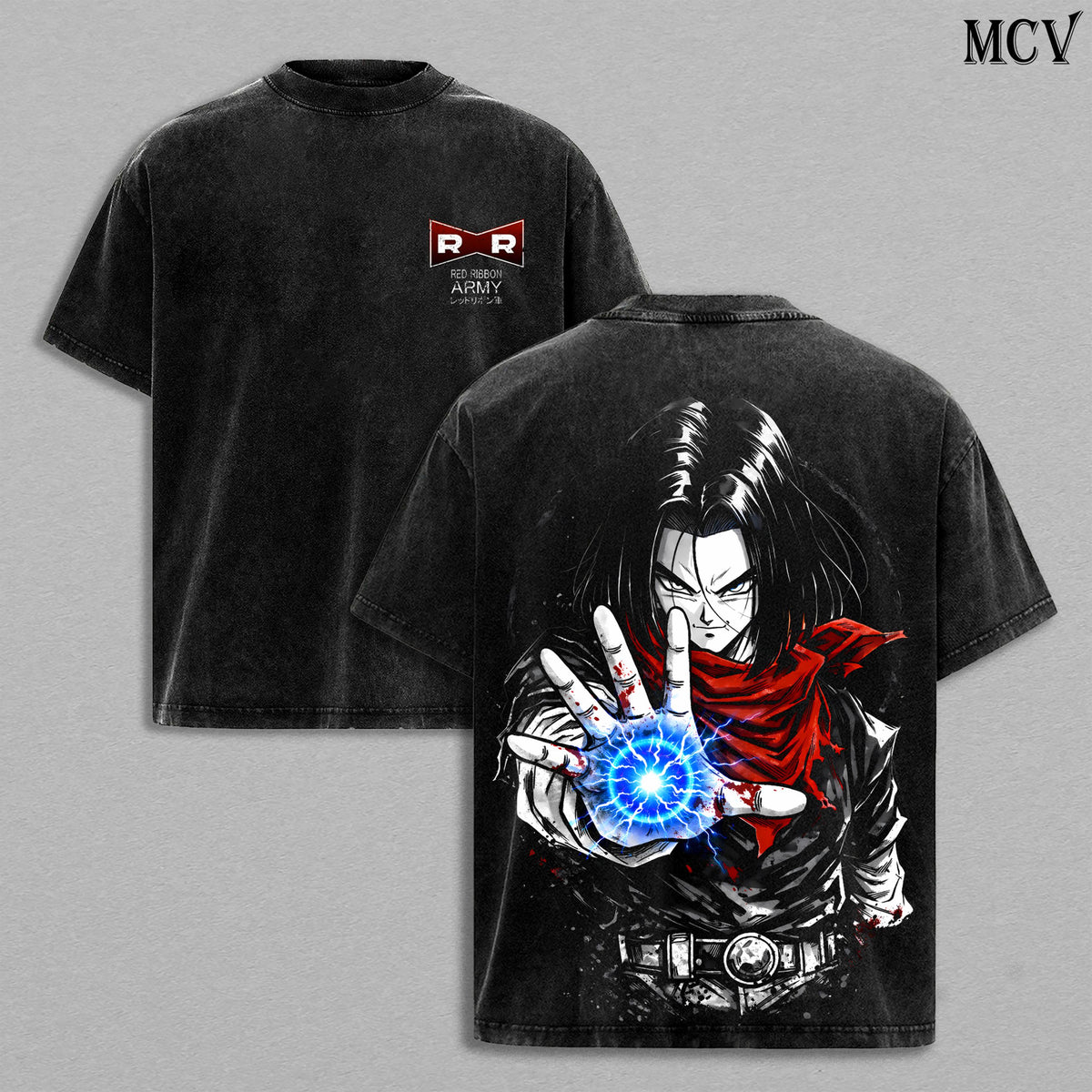 Android 17 DBZZ Infinite Energy Anime Vintage Washed Tee