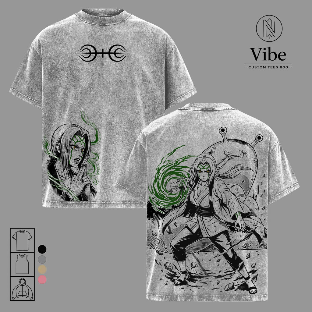 Tsunade Senju Naruto Anime Vintage Washed Tee