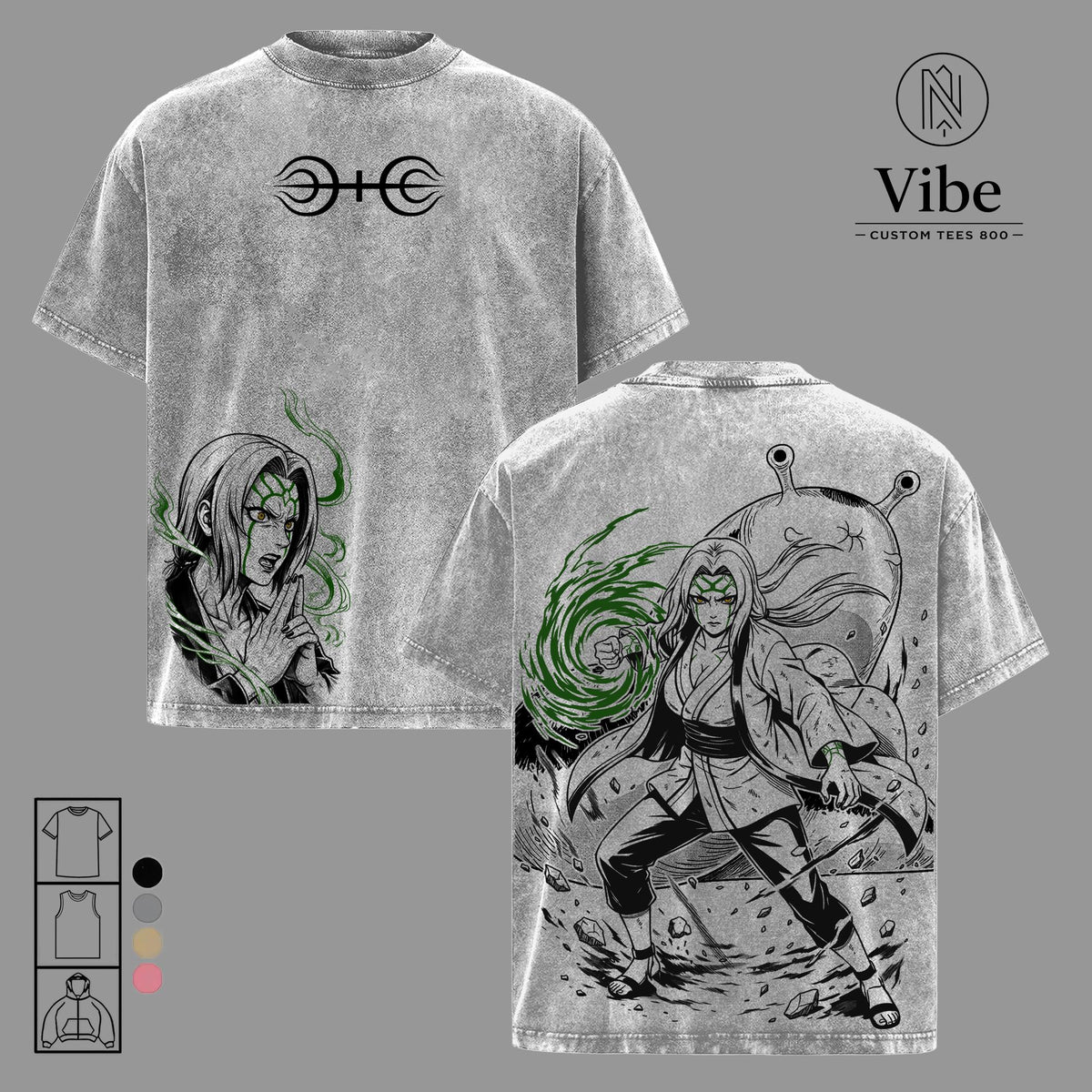 Tsunade Senju Naruto Anime Vintage Washed Tee