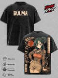 Bulma DBZ Vintage Washed Shirt - Anime Graphic Tee Heavyweight Cotton Oversized Streetwear Top Unisex Manga Shirt DBZ Anime Fan Gift