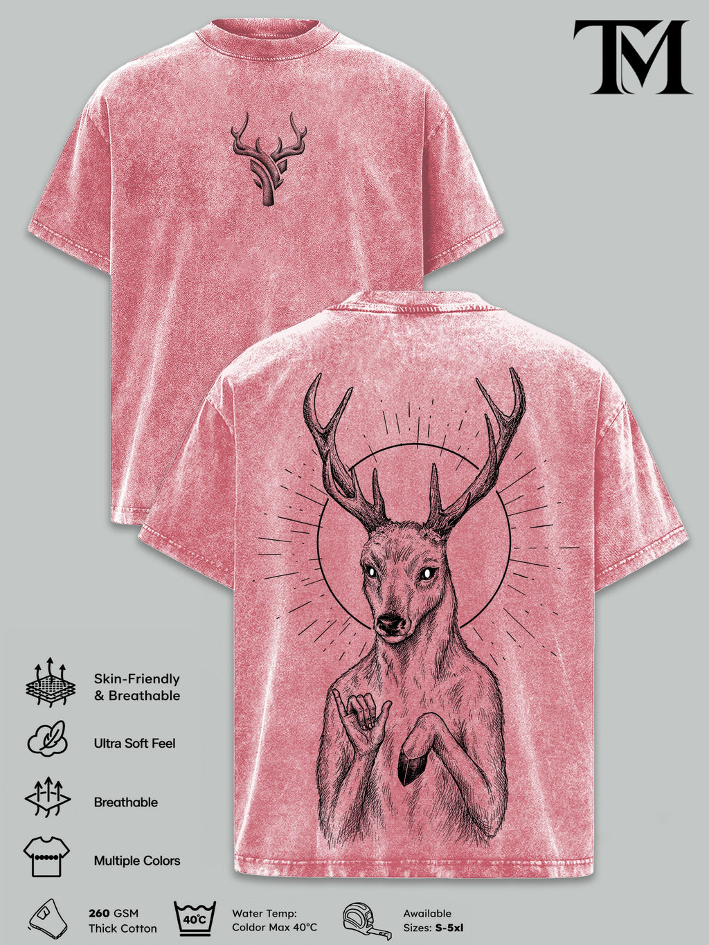 Deer God The Lich Adventure Time Vintage Washed Tee