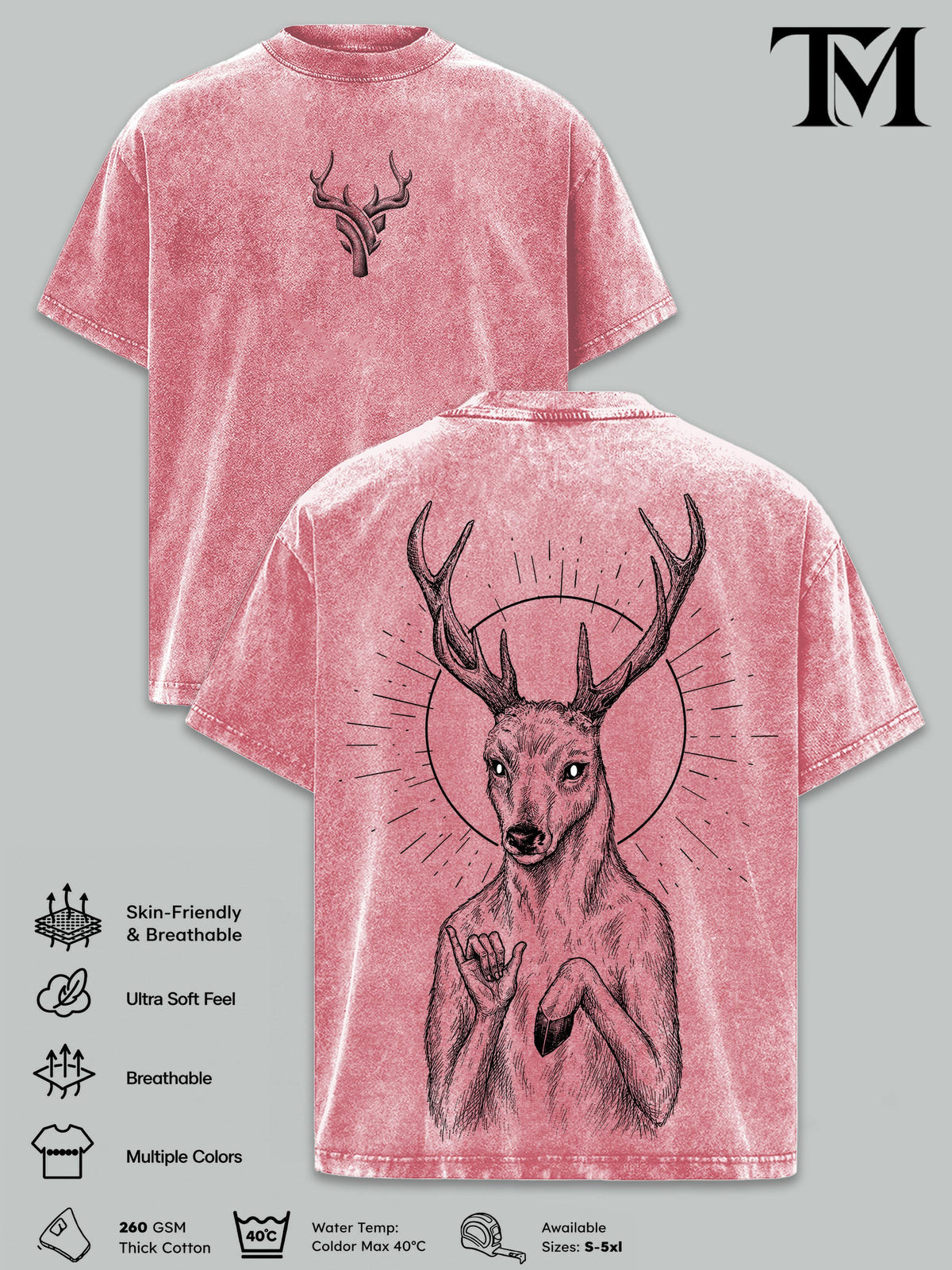 Deer God The Lich Adventure Time Vintage Washed Tee