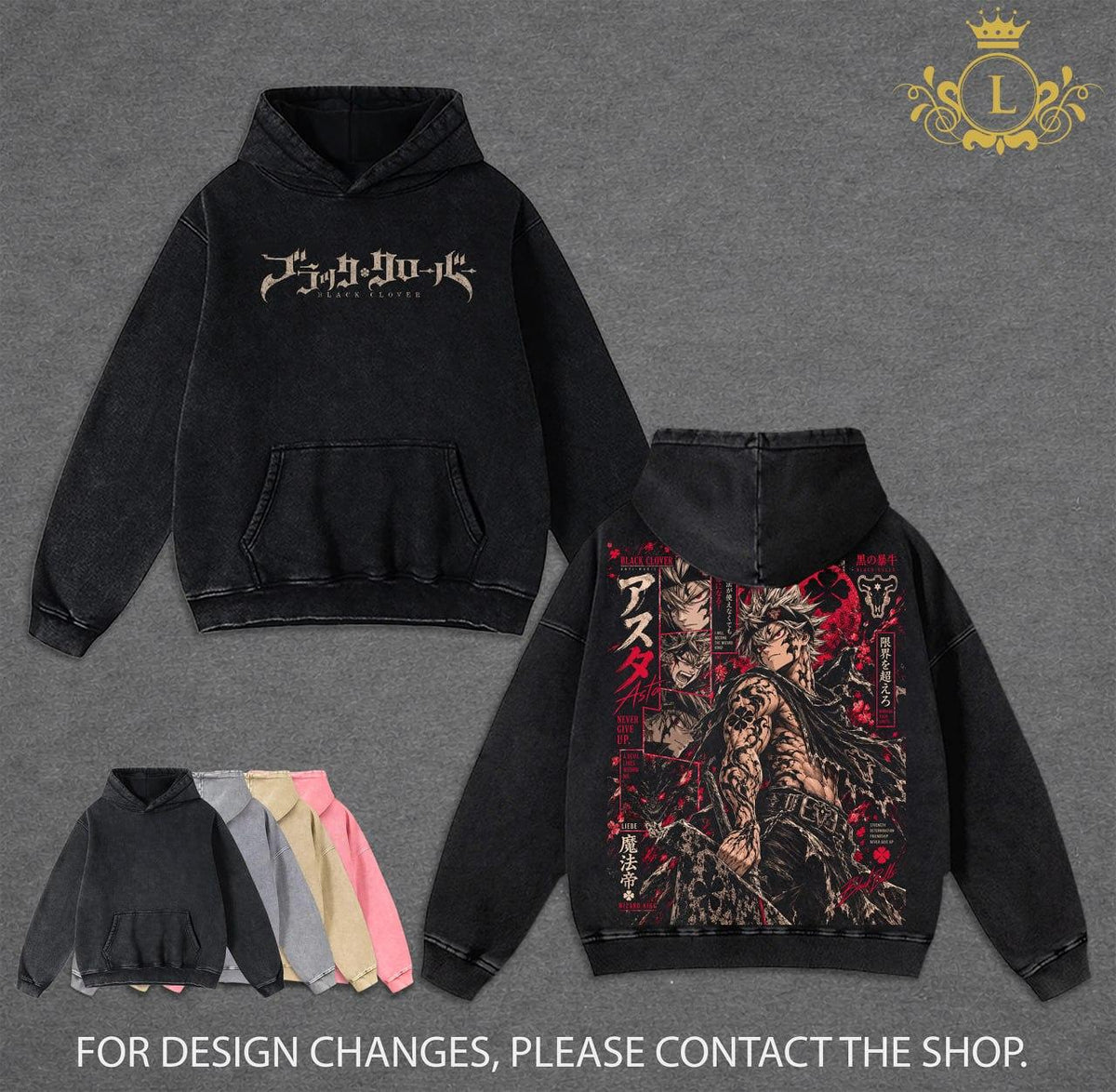 Limited Asta Black Clover Anime Vintage Washed Tee