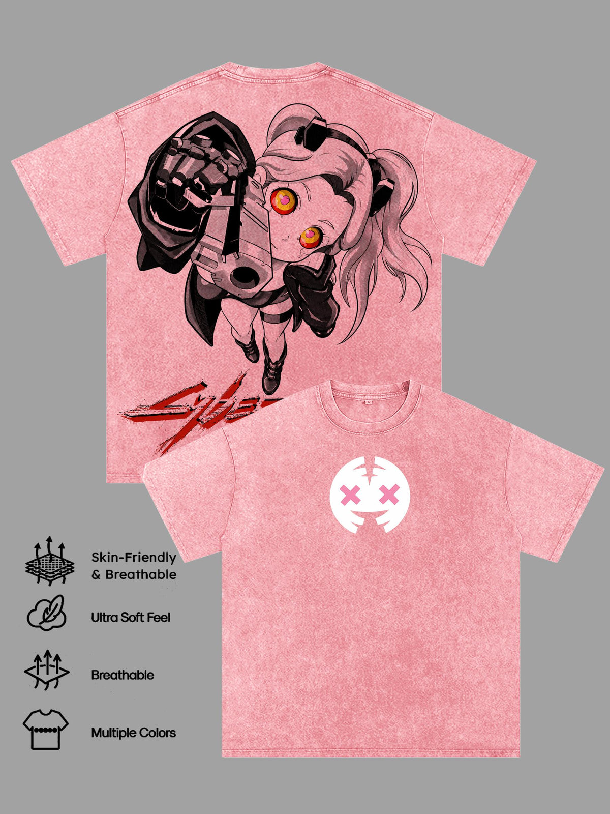 Rebecca Cyberpunk Edgerunners Anime Vintage Washed Hoodie