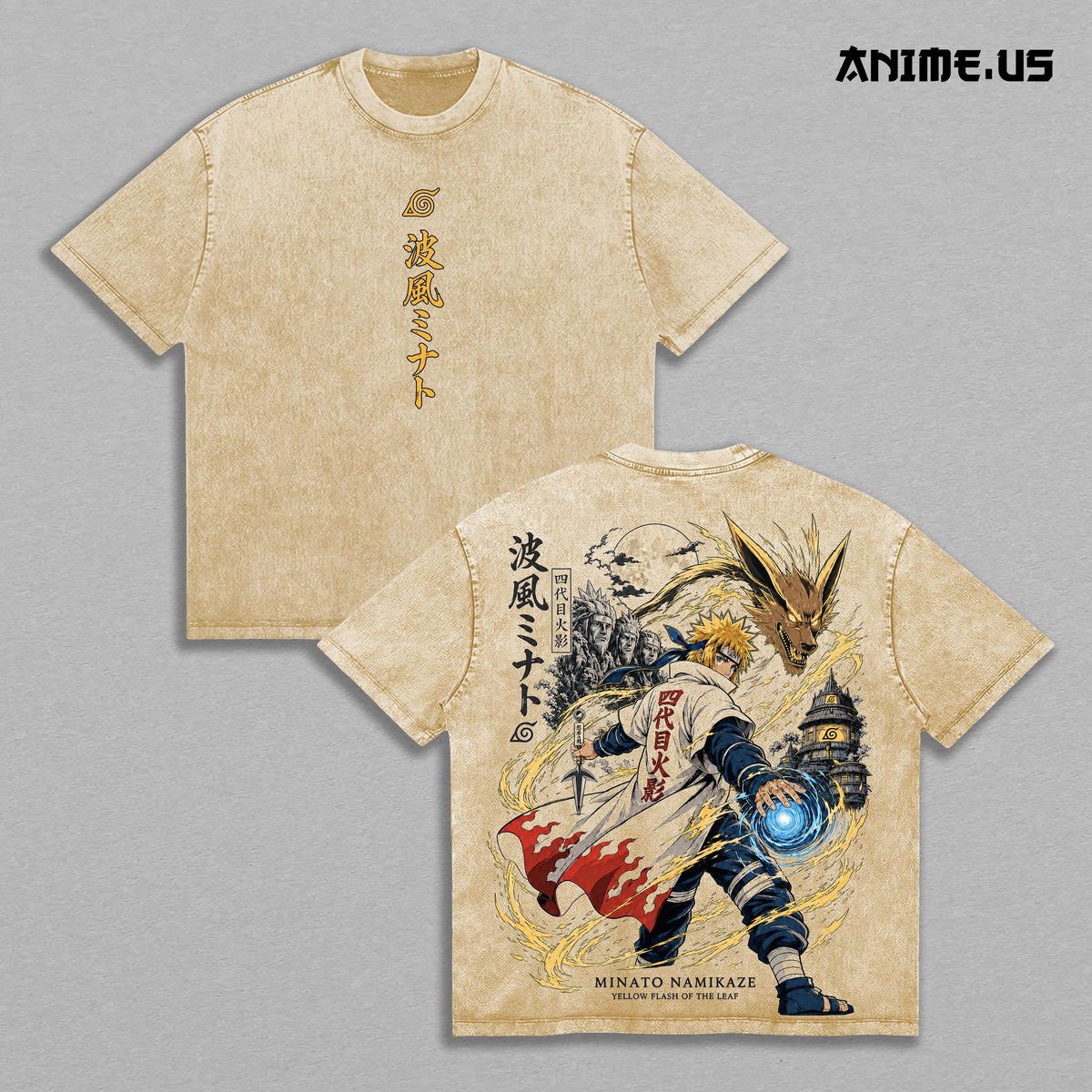 Minato Namikaze Naruto Anime Vintage Washed Tee