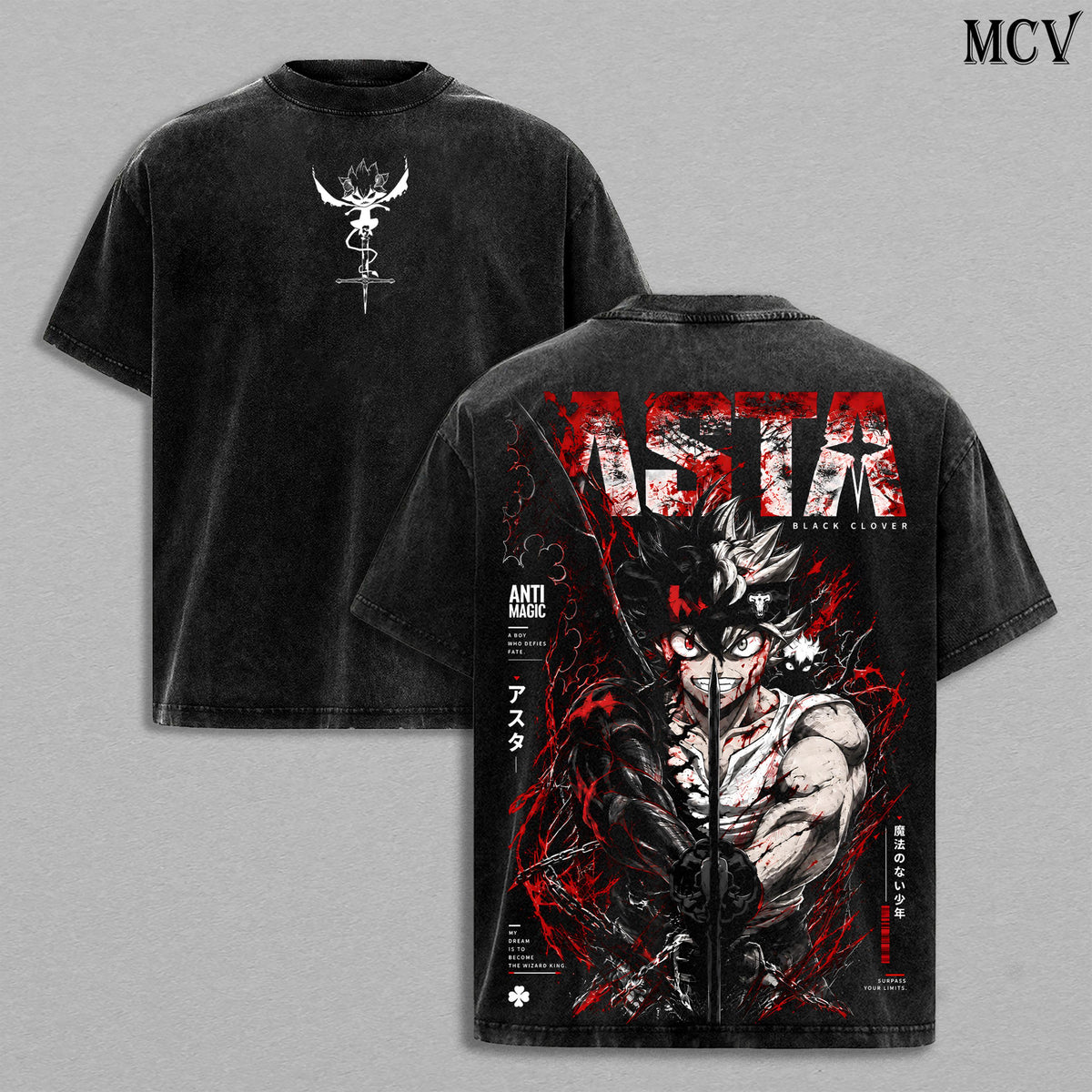 Asta Black Clover Season 2 2026 Anime Vintage Washed Tee