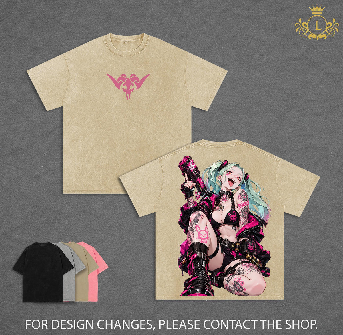 Limited Rebecca Cyberpunk Edgerunners Anime Vintage Washed Tee