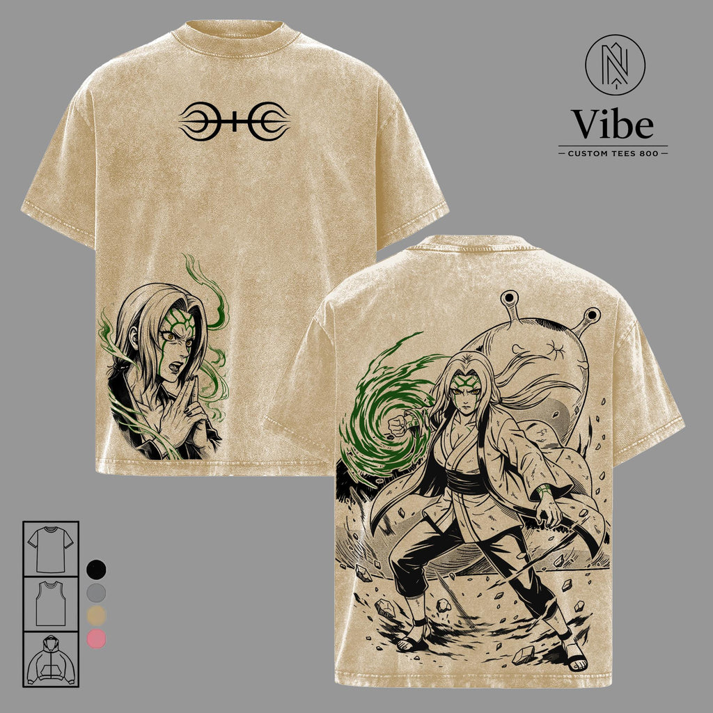 Tsunade Senju Naruto Anime Vintage Washed Tee