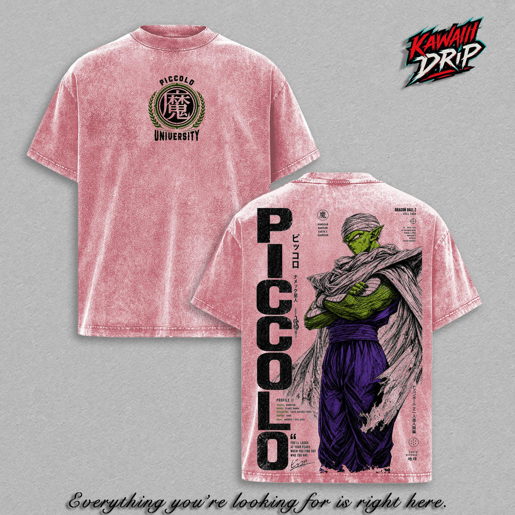 Piccolooo Namekian Warrior DBZ Anime Vintage Washed Tee