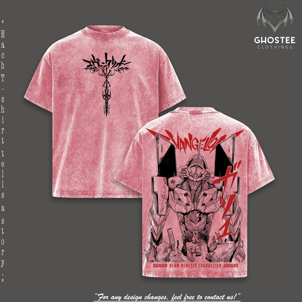 EVA Unit 01 & Shinji Neon Genesis Evangelion Anime Vintage Washed Tee