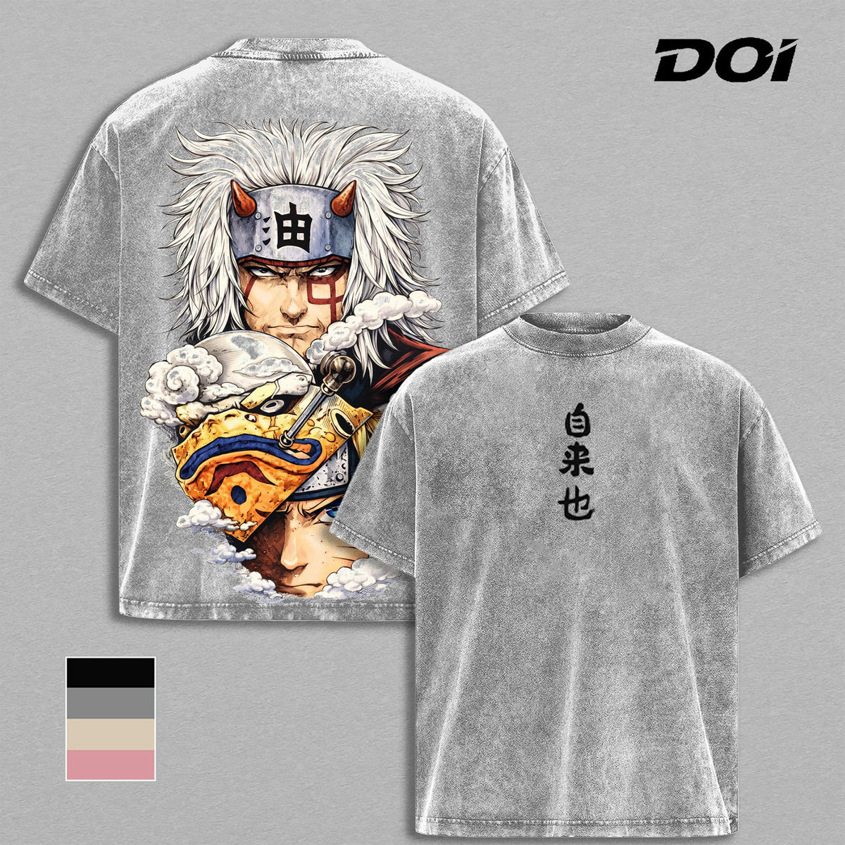 Jiraiya NRT Legendary Sannin Pump Cover Anime Vintage Washed Tee