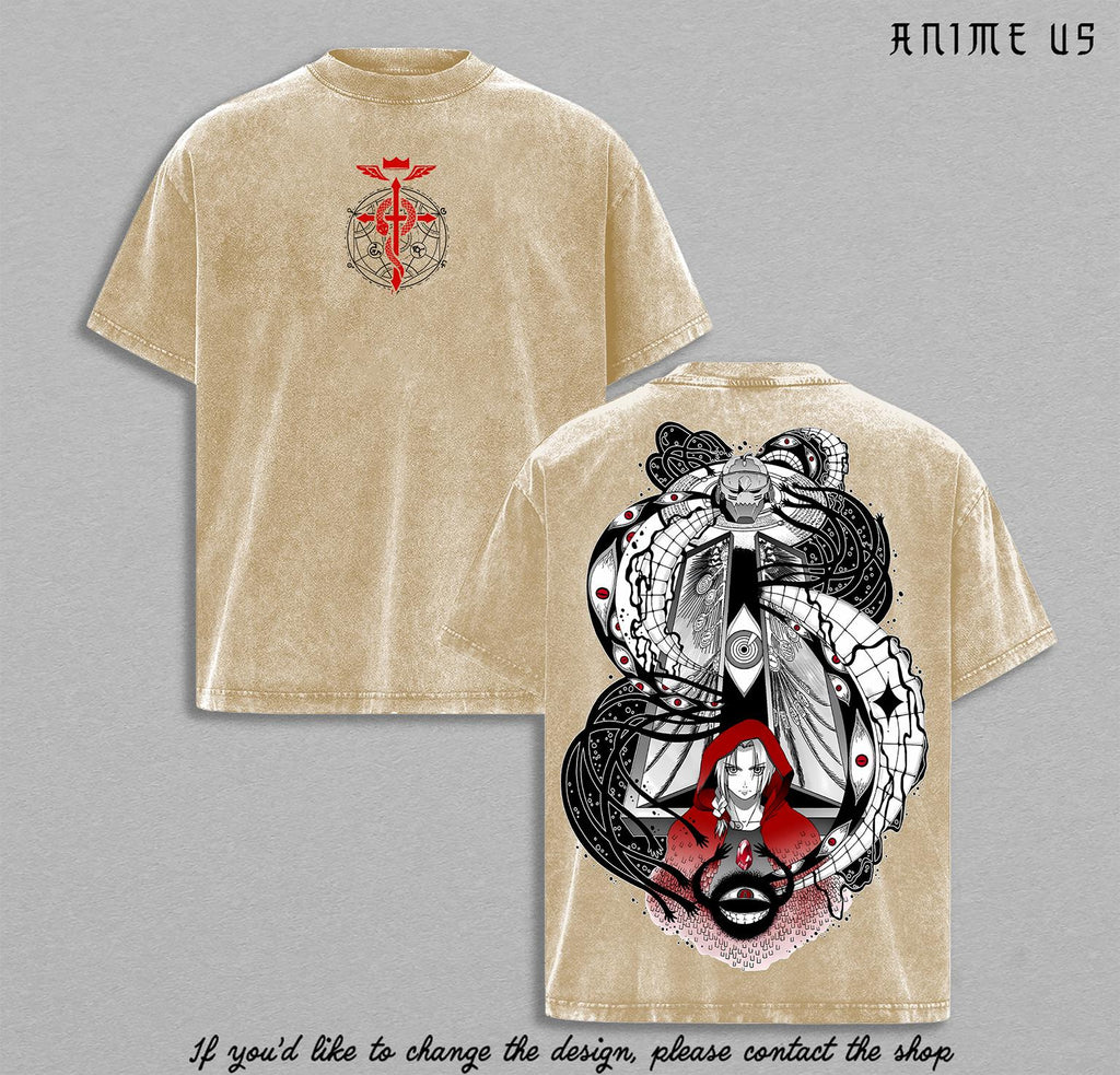 Envy x Father Fullmetal Alchemist Brotherhood Anime Vintage Washed Tee