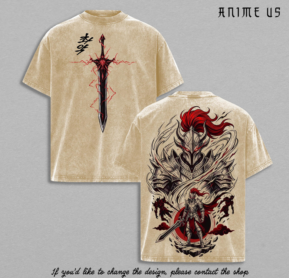Igris Solo Leveling ARISE Vintage Washed T-Shirt | Shadow Knight Commander Graphic Tee | Anime Streetwear Oversized Shirt