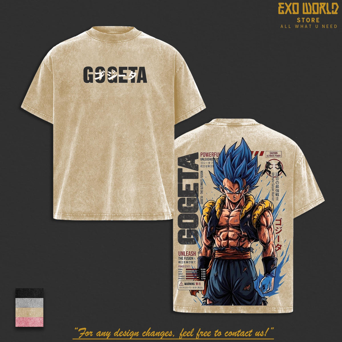 Vintage Gogeta Blue Super Saiyan Streetwear Washed Tee, Streetwear Casual Wear For Anime Fans, Gift for Fans Anime