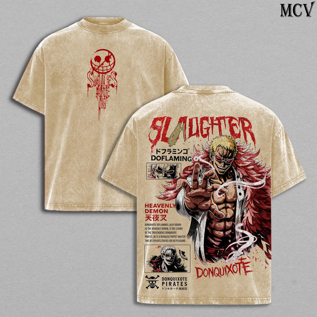 Donquixote Doflamingo OnePiecee's Heavenly Demon Anime Vintage Washed Tee